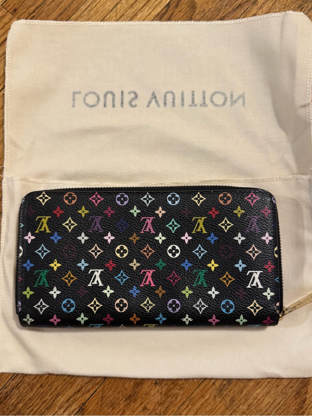 Louis Vuitton Black Multicolor Monogram Zip Wallet